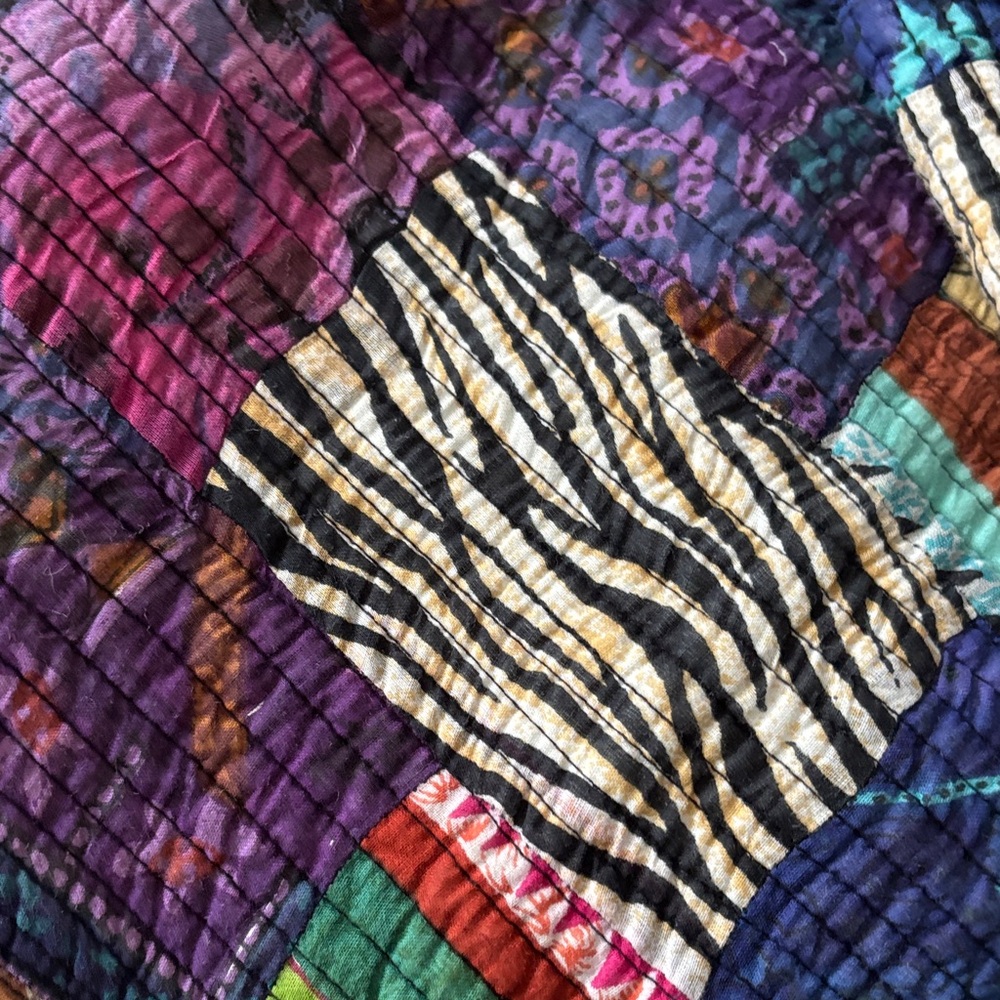 Silver Stream Cotton Colorful Patchwork Jacket Si… - image 8